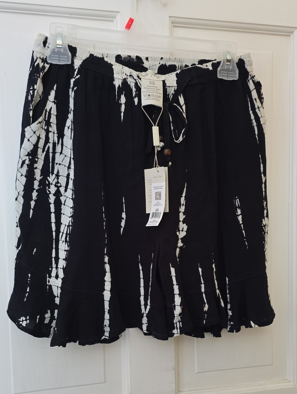 Charlie Paige Black and White Tie-Dye Shorts Size S/M
